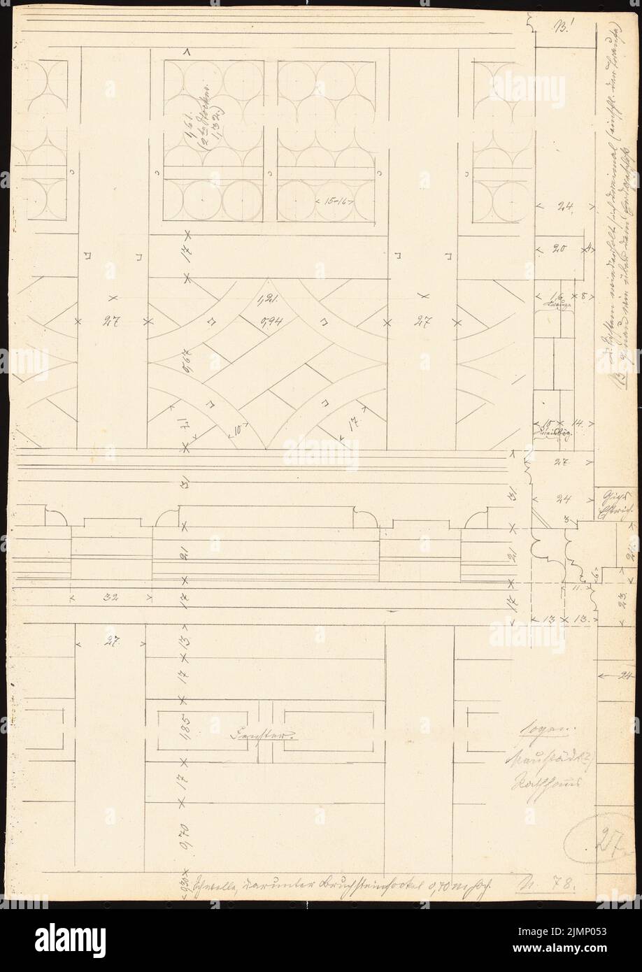 Lehmmübner Paul (1855-1916), hôtel de ville de Wernigerode. Remodelage (1897): Toit rigide. Crayon sur la boîte, 35,5 x 25 cm (y compris les bords du scan) Lehmgrübner Paul (1855-1916): Rathaus, Wernigerode. Umbau Banque D'Images