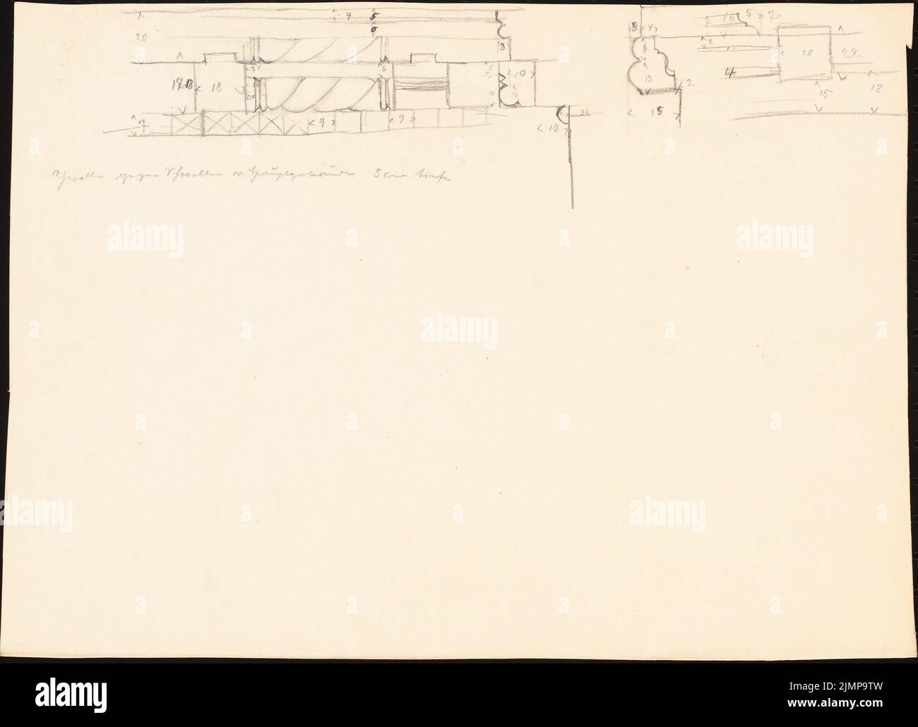 Lehmmübner Paul (1855-1916), Brunnenhaus in Popperode (sans date) : coupe un mur à colombages. Crayon sur la boîte, 24,9 x 34,4 cm (y compris les bords de balayage) Lehmgrübner Paul (1855-1916): Brunnenhaus, Popperode Banque D'Images