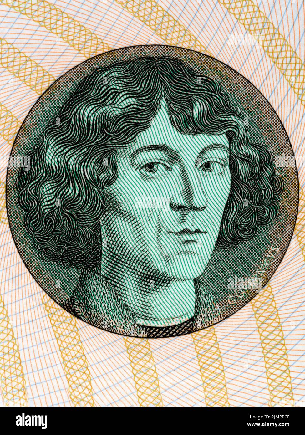 Portrait de Nicolas Copernic argent polonais Banque D'Images