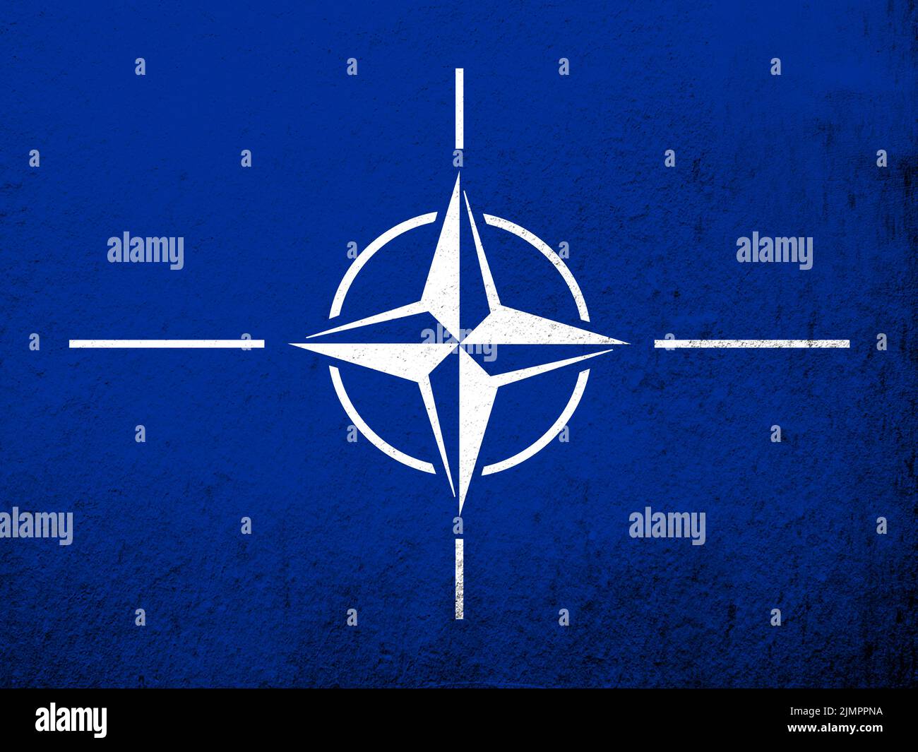 Drapeau de l'Alliance de l'Atlantique Nord OTAN. Grunge l'arrière-plan Banque D'Images