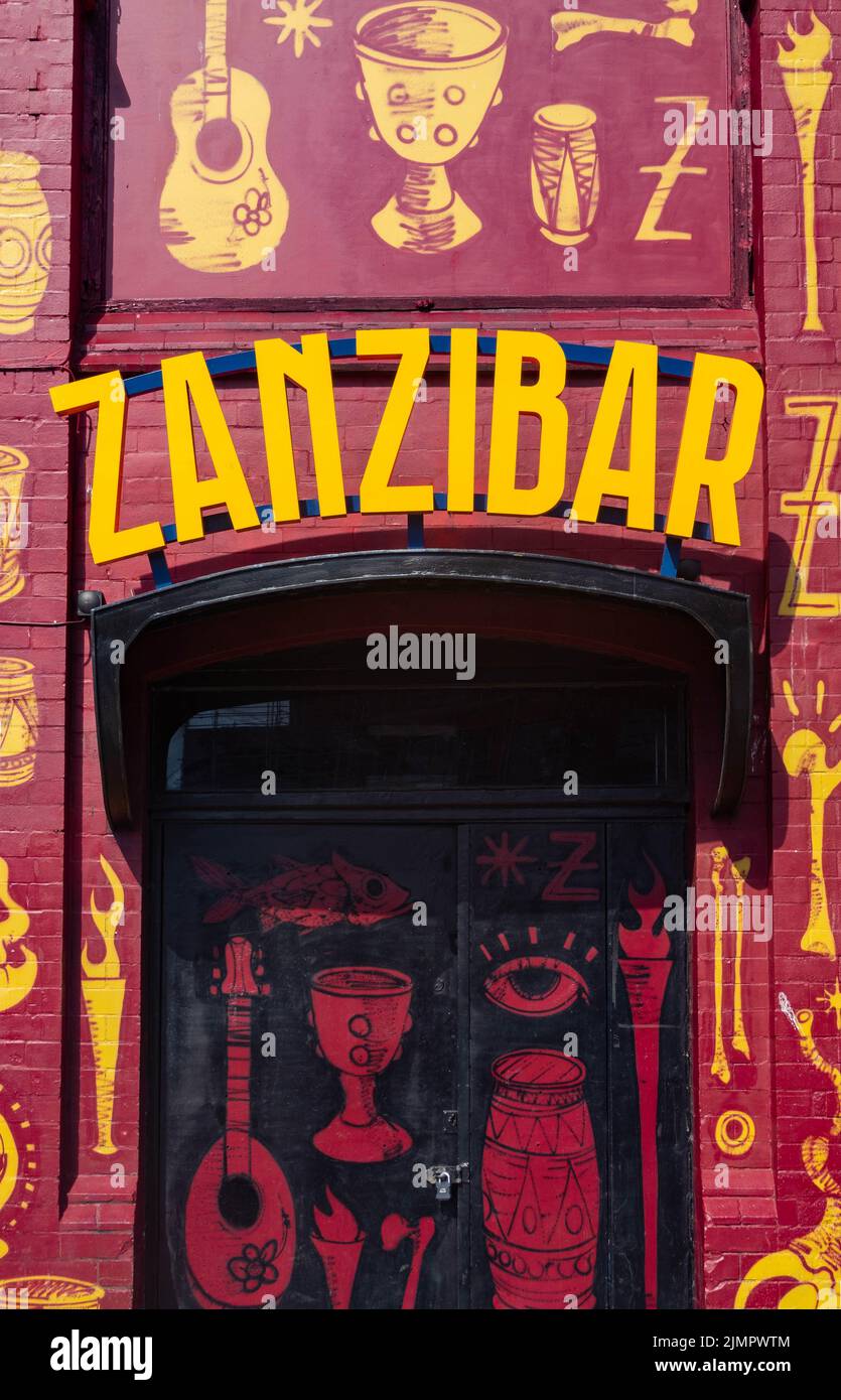 Zanzibar Music Club et bar à Liverpool Banque D'Images