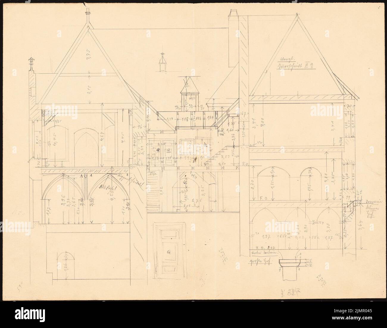 Lehmmübner Paul (1855-1916), hôtel de ville de Goslar (1903): Cut. Crayon sur la boîte, 35,4 x 45,4 cm (y compris les bords du scan) Lehmgrübner Paul (1855-1916): Rathaus, Goslar Banque D'Images