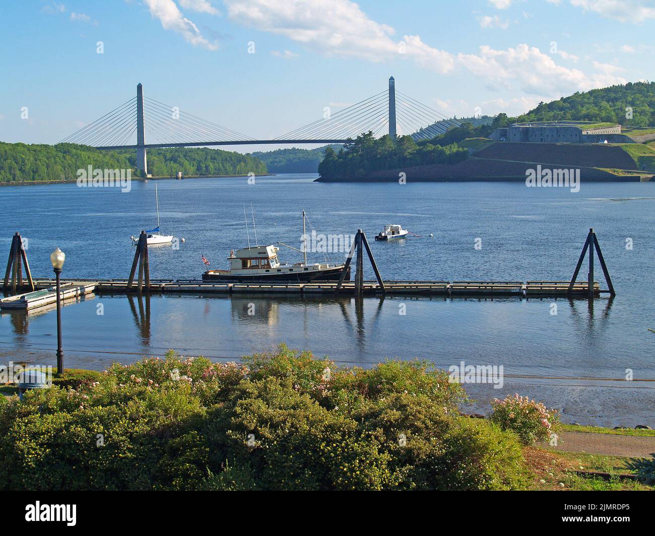 Penobscot Narrows Bridge, Maine Banque D'Images