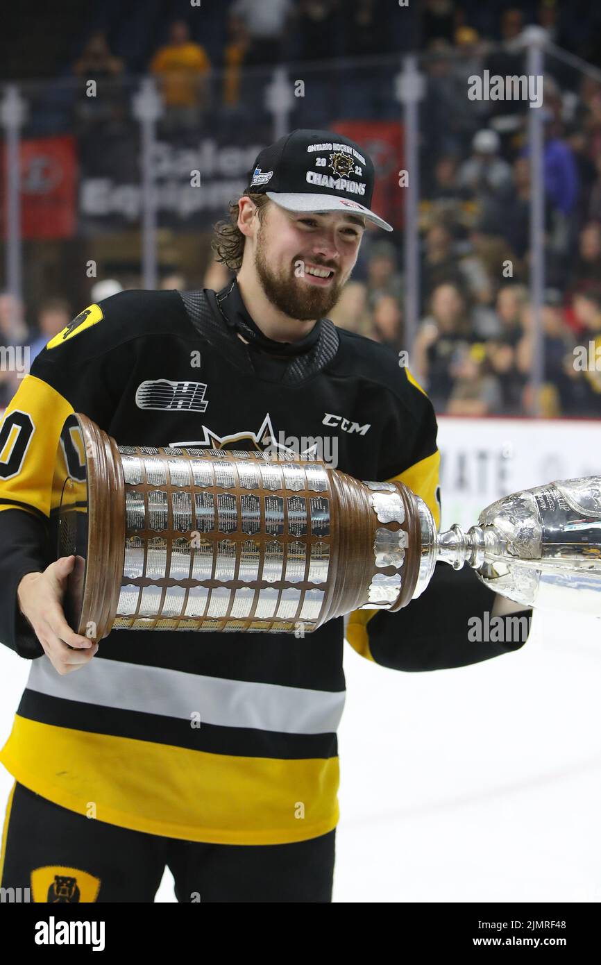 (Éditorial seulement) Bulldogs de Hamilton 2022 champions de l'OHL. Luke Durda/Alamy Banque D'Images