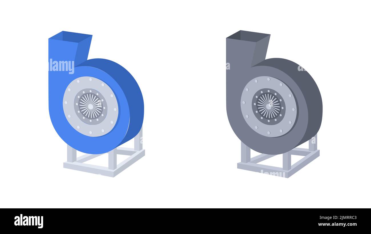 Illustration du vecteur de ventilateur électrique centrifuge sur fond blanc. Banque D'Images