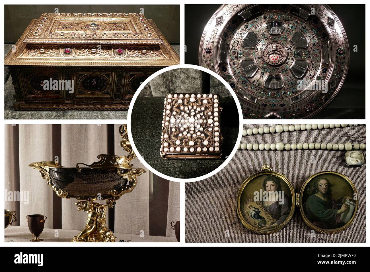 Les trésors des rois de Bavière dans la résidence du Royaume de Bavière à Munich. Banque D'Images