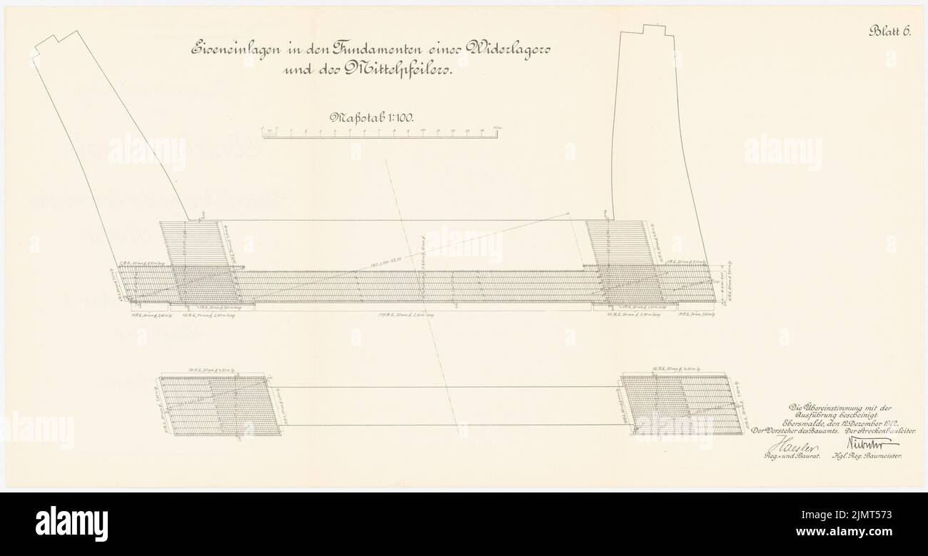 Architecte inconnu, Hohenzollern Canal Eberswalde. Passage inférieur du chemin de fer de Berlin - Szczecin (sans date): Détails. Lithographie sur papier, 33,7 x 63,5 cm (y compris les bords de numérisation) N.N. : Hohenzollernkanal Eberswalde. Unterführung der Eisenbahn Berlin - Stettin Banque D'Images