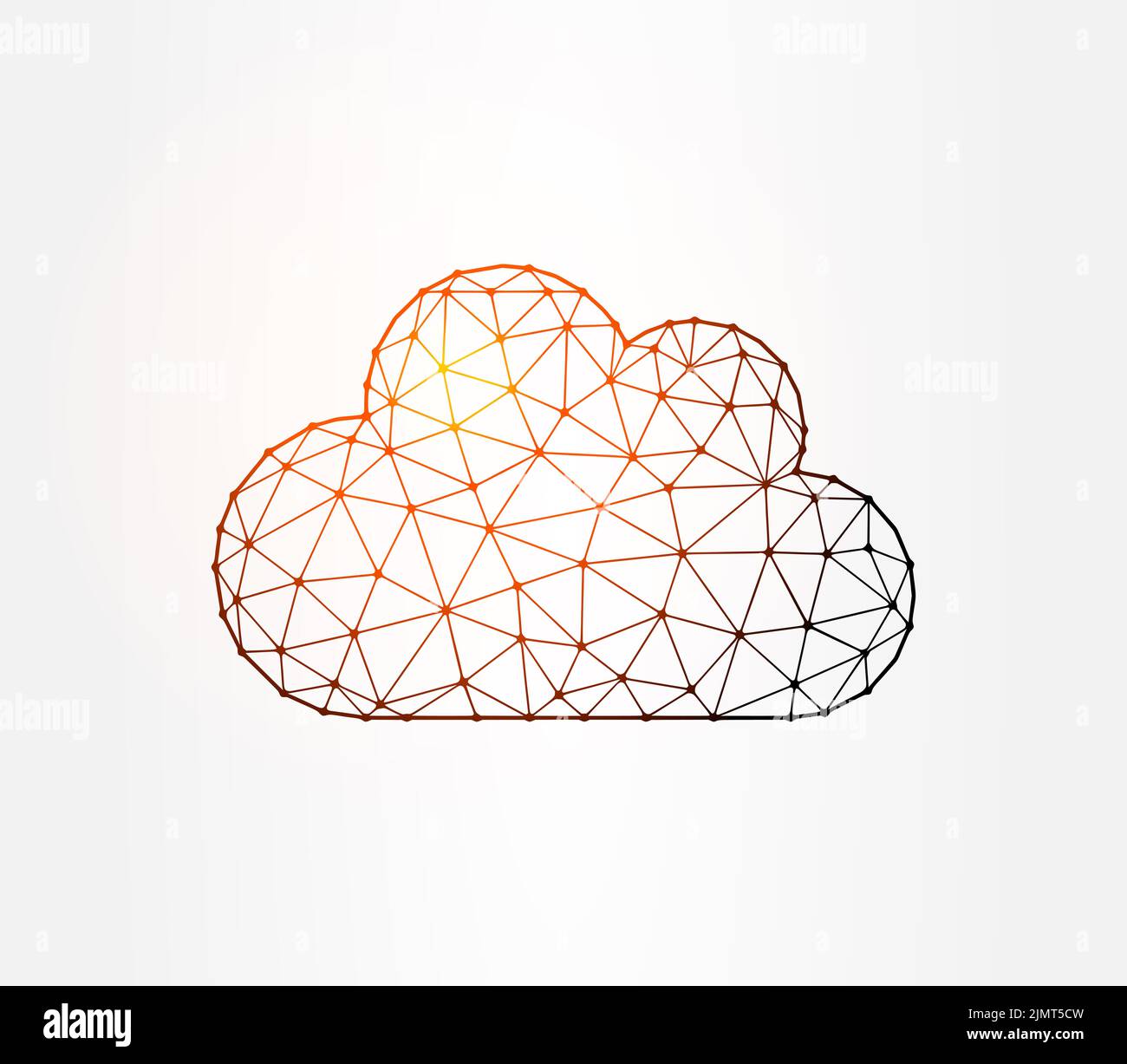 Illustration de poly à faible teneur en nuages sur fond blanc Banque D'Images