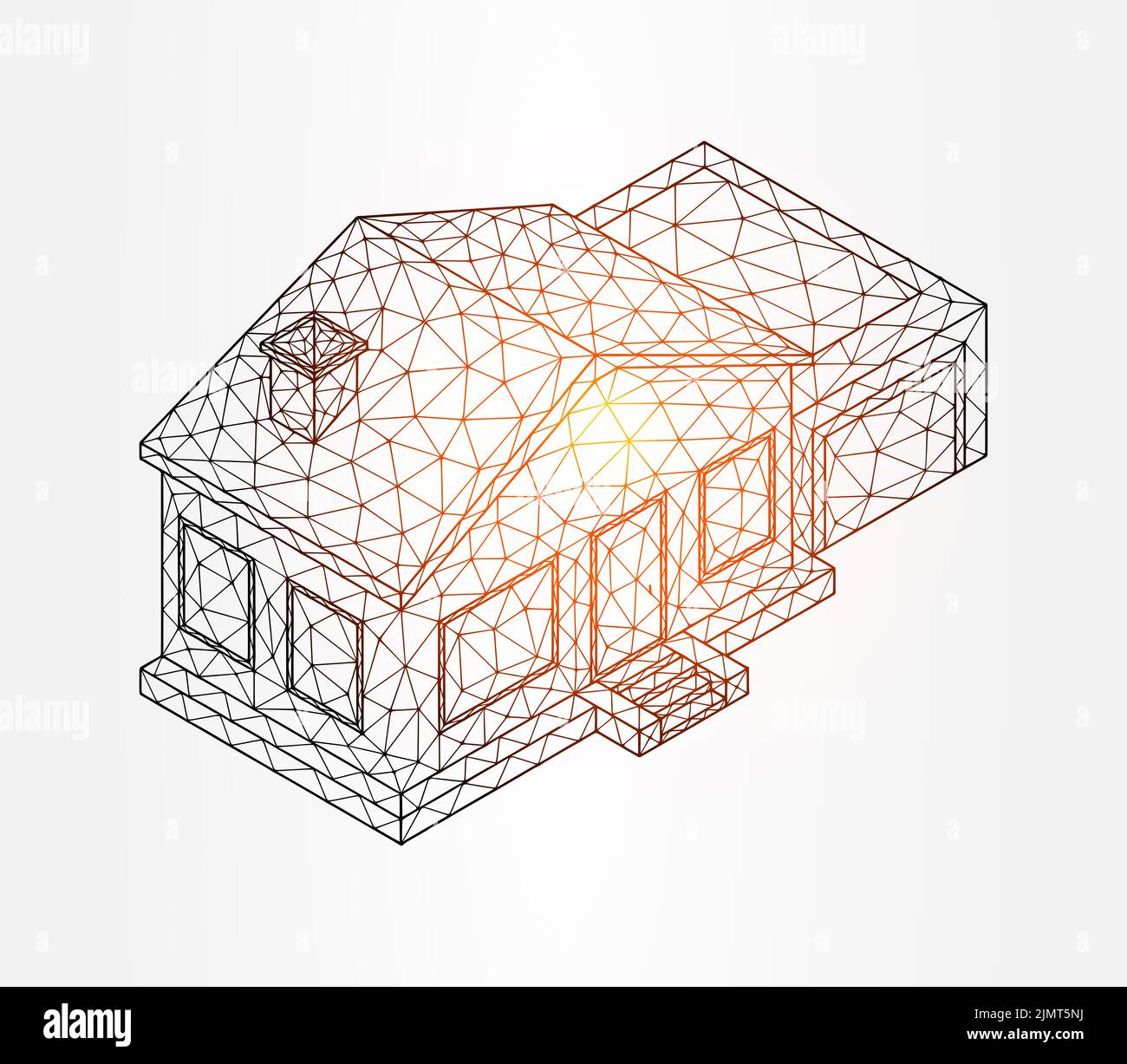 Illustration basse en polyéthylène sur fond blanc Banque D'Images