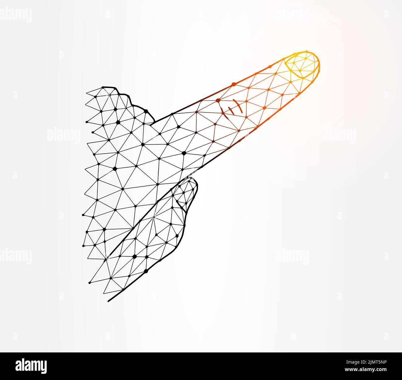 Placez le doigt sur l'illustration poly basse sur fond blanc Banque D'Images