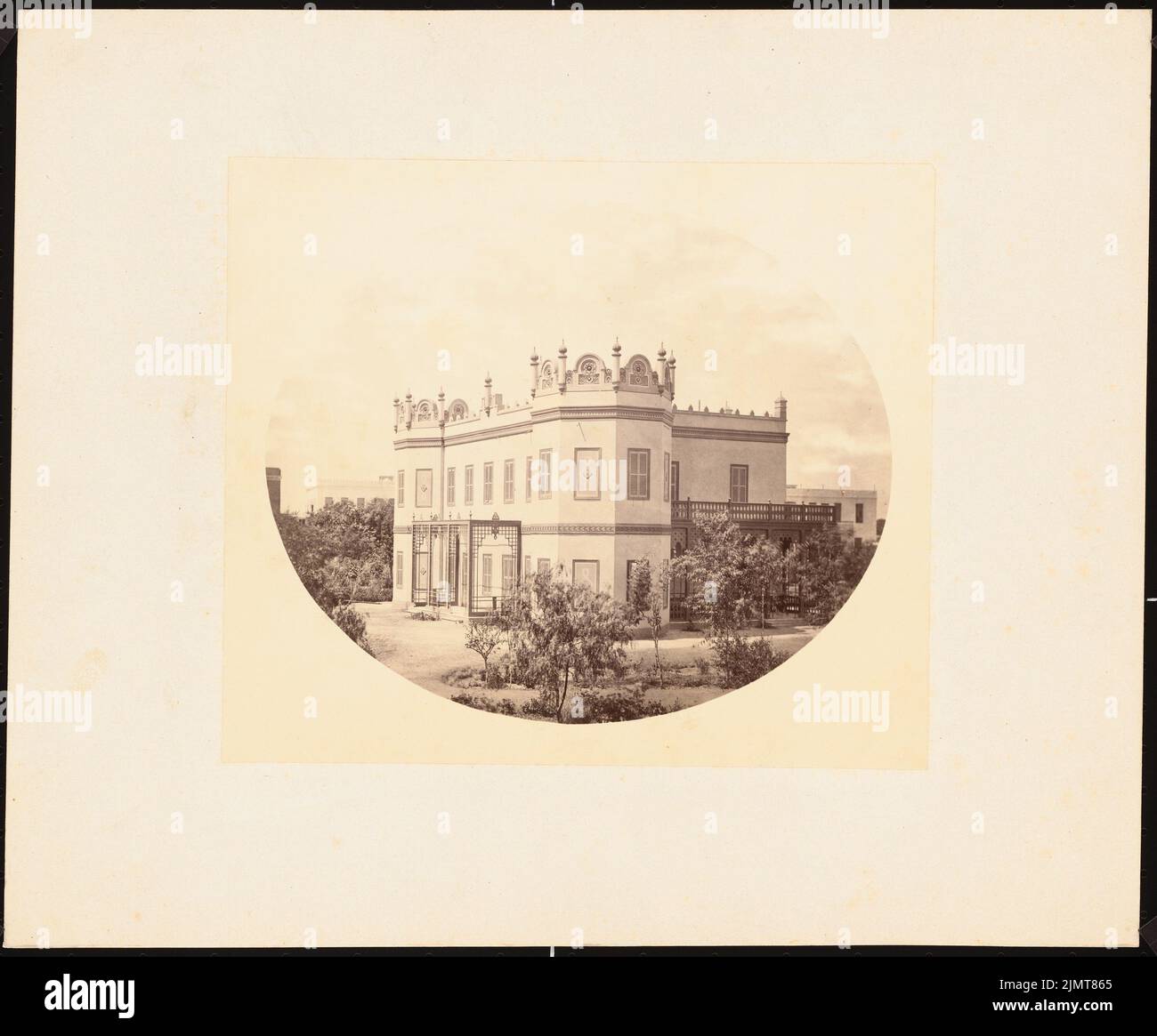 Diebitsch Carl von (1819-1869), Villa Menshausen, le Caire (sans dat.): Vue (identique à Inv. 41563). Photo sur papier, sur carton, 32,3 x 39 cm (y compris les bords de numérisation) Diebitsch Carl von (1819-1869): Villa Menshausen, Kairo Banque D'Images