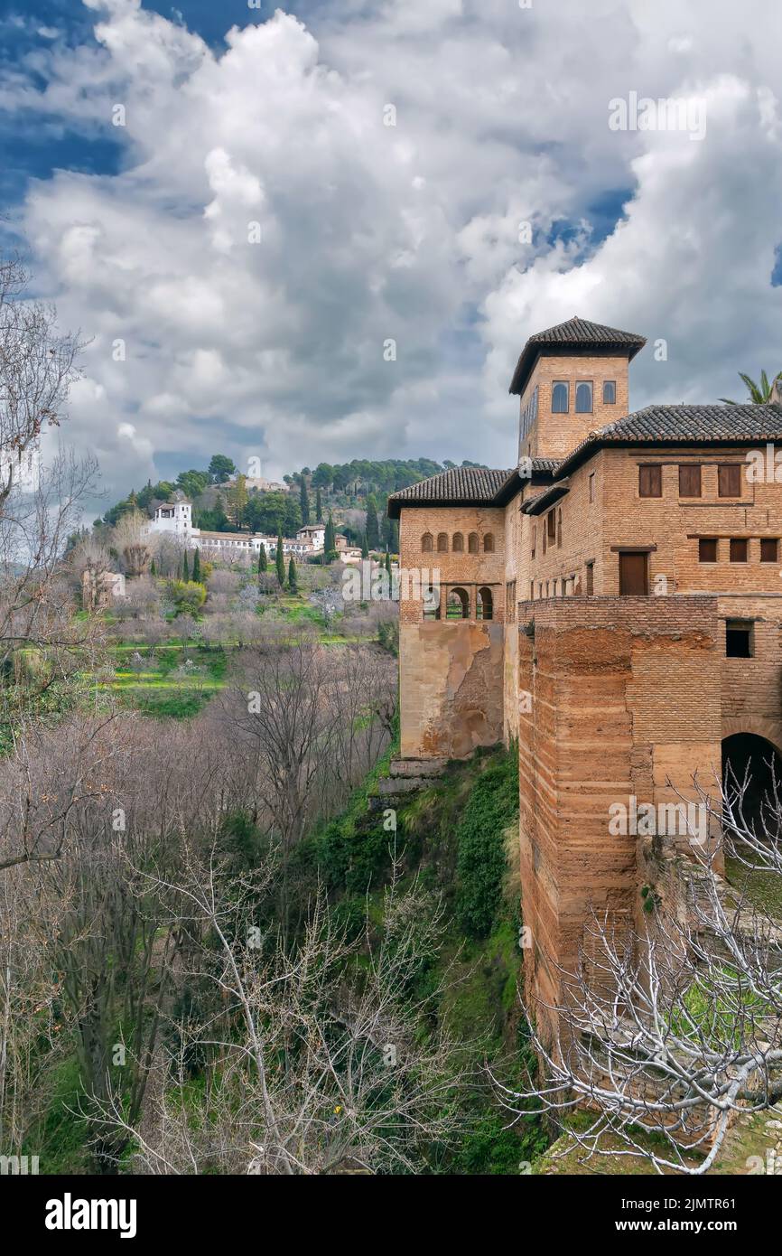 Tour des dames dans le palais de l'Alhambra, Grenade, Espagne Banque D'Images