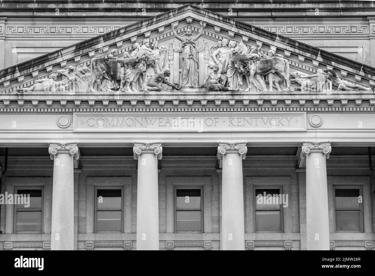 Pediment Kentucky State Capitol Building - Frankfort Banque D'Images