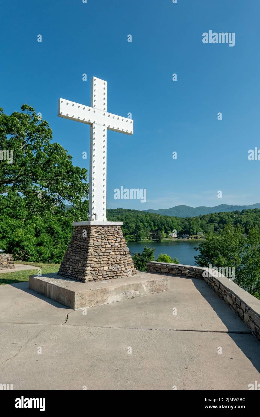 Le lac Junaluska traverse dans l'ouest de la Caroline du Nord Banque D'Images