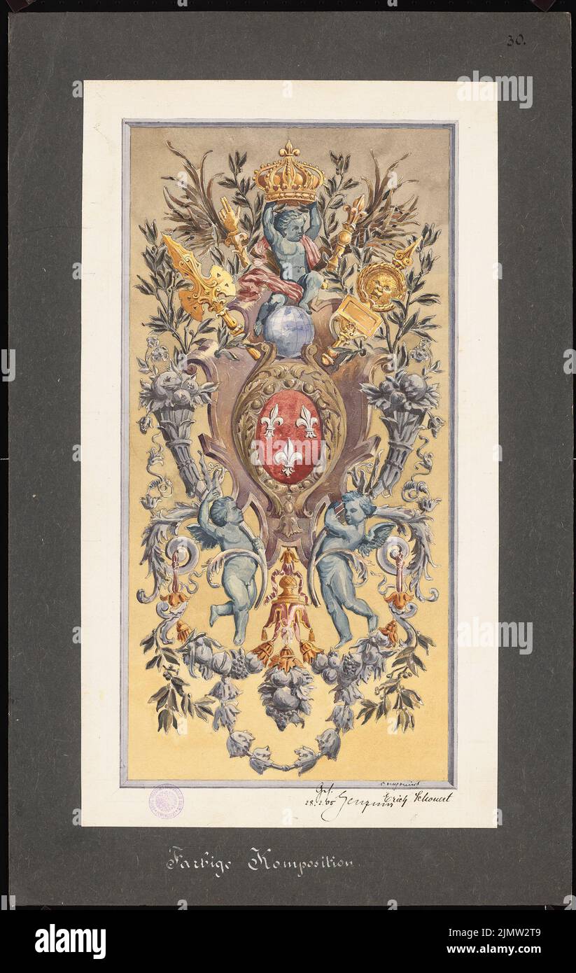 Schonert Erich, composition colorée (28.02.1905): Vue. Tuche aquarelle sur papier, 68,6 x 43,5 cm (y compris les bords de numérisation) Schonert Erich (geb. 1881): Komposition farbiche Banque D'Images