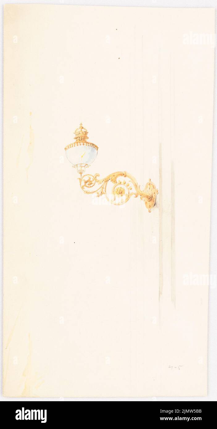 Strack Johann Heinrich (1805-1880), chandelier mural pour le Palais du Prince héritier de Berlin (sans date) : applique murale debout. Aquarelle crayon sur la boîte, 25,8 x 13,9 cm (y compris les bords de balayage) Strack Johann Heinrich (1805-1880): Wandleuchter für das Kronprinzenpalais, Berlin Banque D'Images