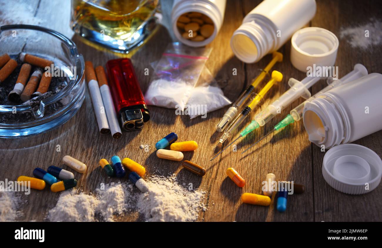 Les substances addictives Banque D'Images