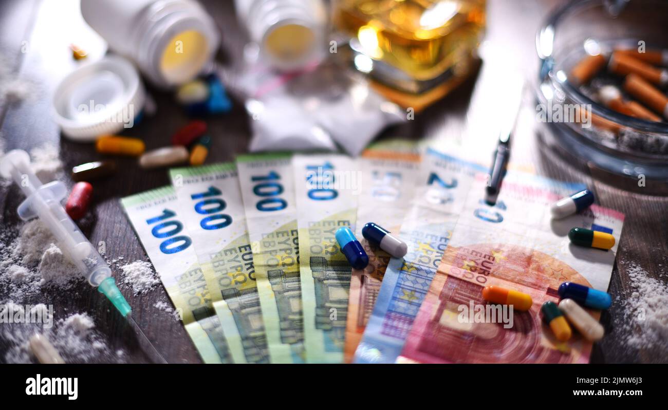 Les substances addictives Banque D'Images