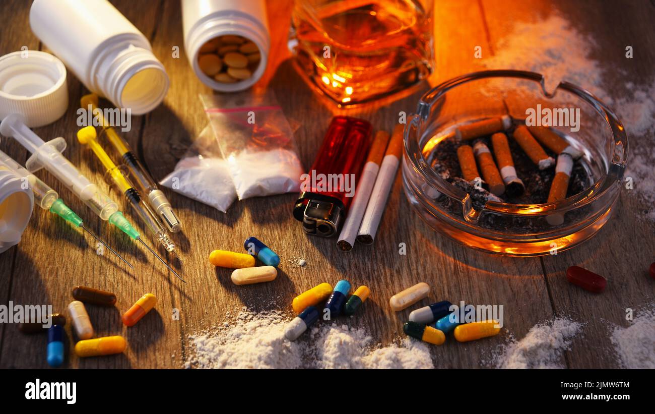 Les substances addictives Banque D'Images