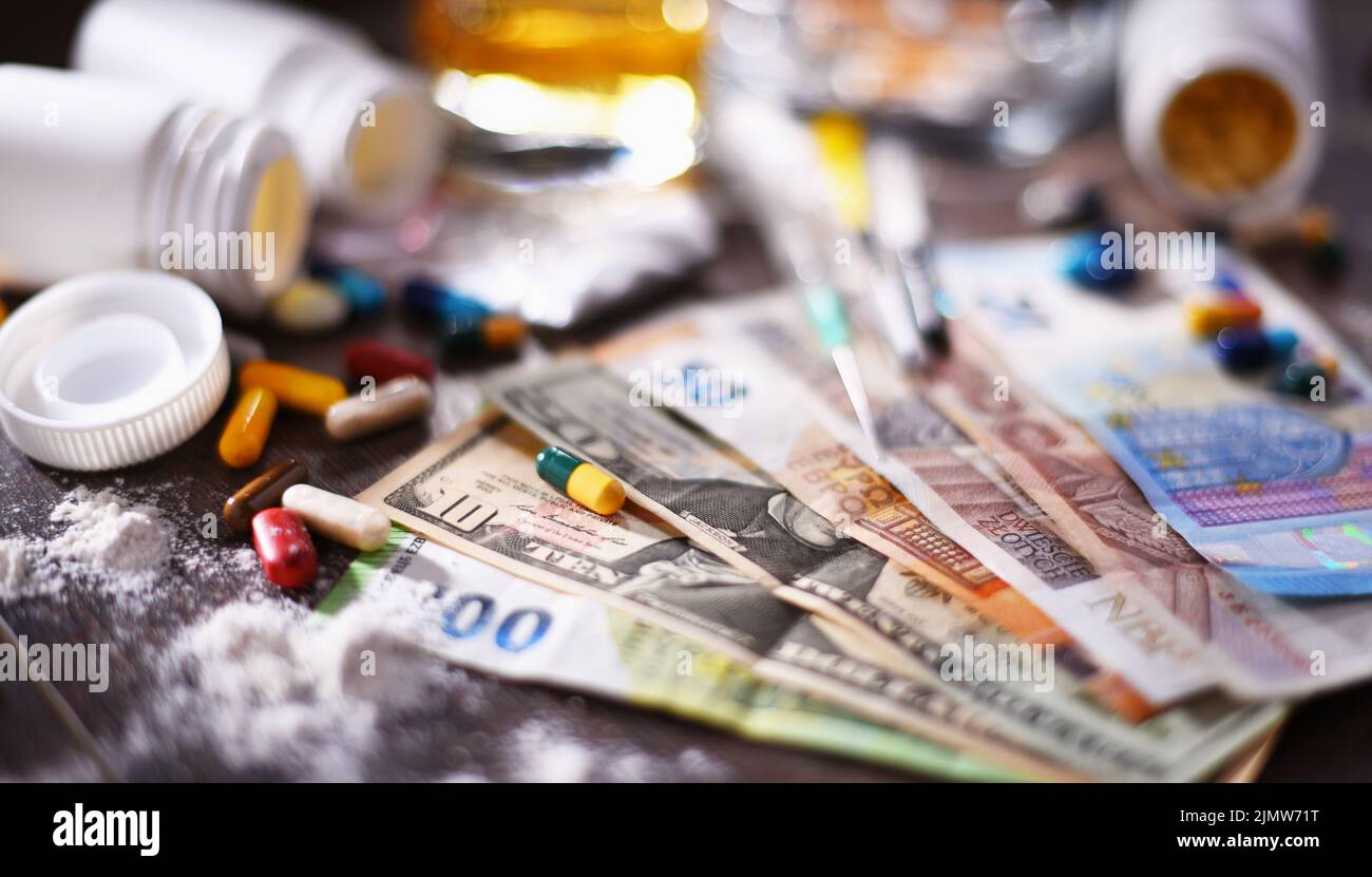 Les substances addictives Banque D'Images