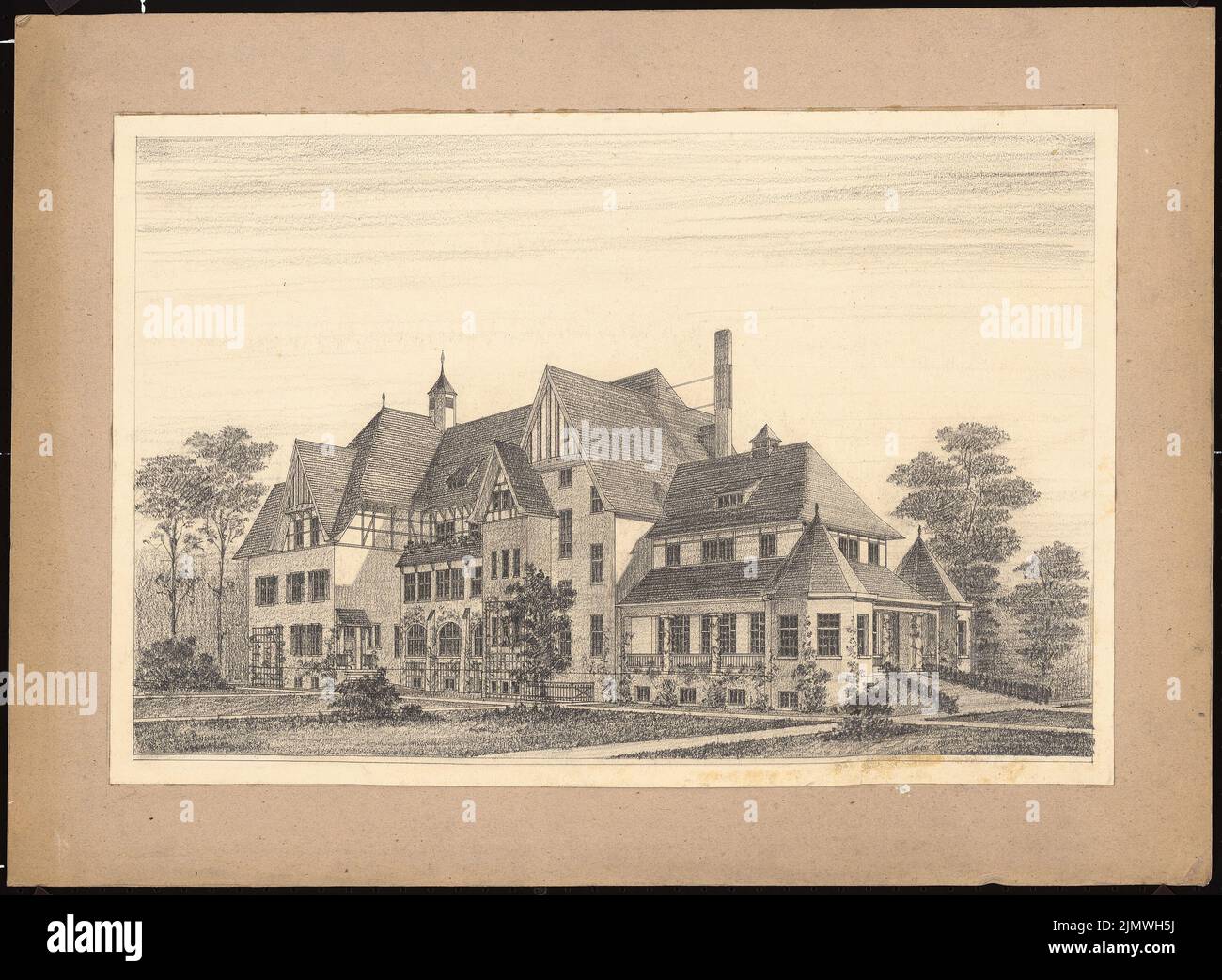 Guth Hermann (1851-1924), pas encore enregistré (sans date): Pas encore enregistré. Matériau/technologie N.N. Capturé, 45,8 x 62,4 cm (y compris les bords de balayage) Guth Hermann (1851-1924): Hospitalbau für die Rudolf-Hoenesche-Stiftung, Berlin-Westend Banque D'Images