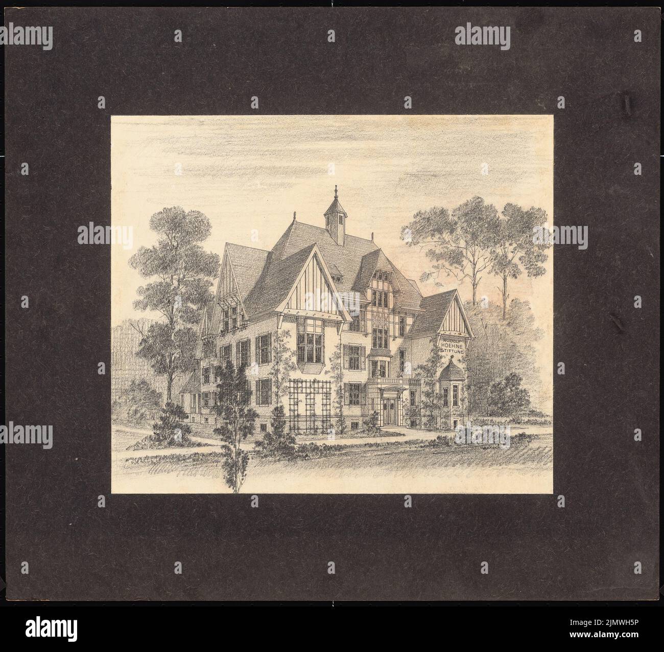 Guth Hermann (1851-1924), pas encore enregistré (sans date): Pas encore enregistré. Matériau/technologie N.N. Capturé, 49,4 x 54,2 cm (y compris les bords de balayage) Guth Hermann (1851-1924): Hospitalbau für die Rudolf-Hoenesche-Stiftung, Berlin-Westend Banque D'Images