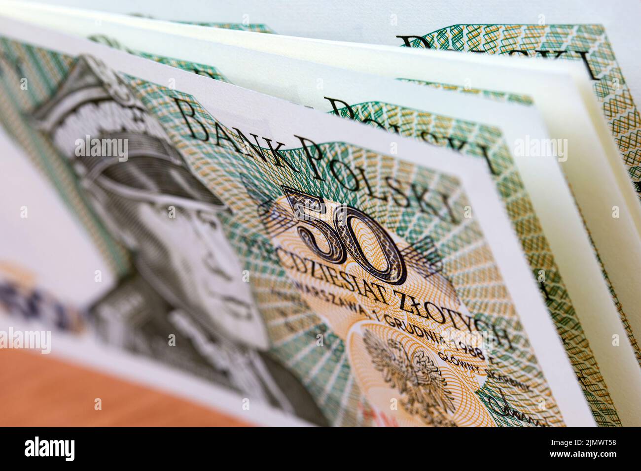 Old Polish Money - 50 Zloty un contexte d'affaires Banque D'Images