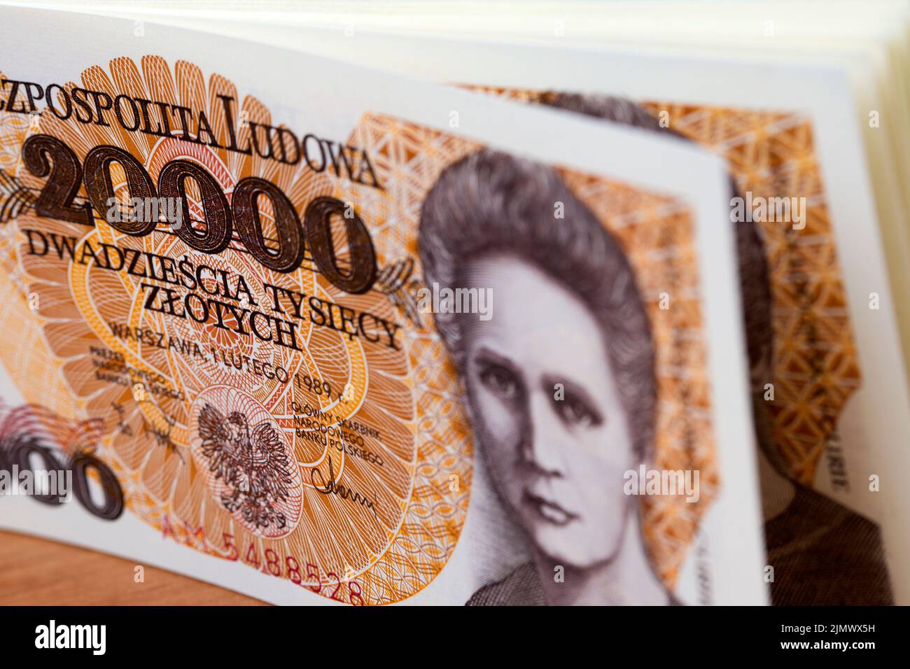 Old Polish Money - 20000 Zloty un contexte d'affaires Banque D'Images