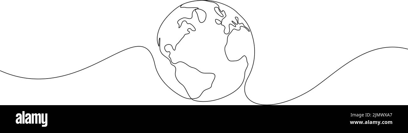 Un monde de style de ligne. Vecteur de style minimaliste moderne simple Illustration de Vecteur