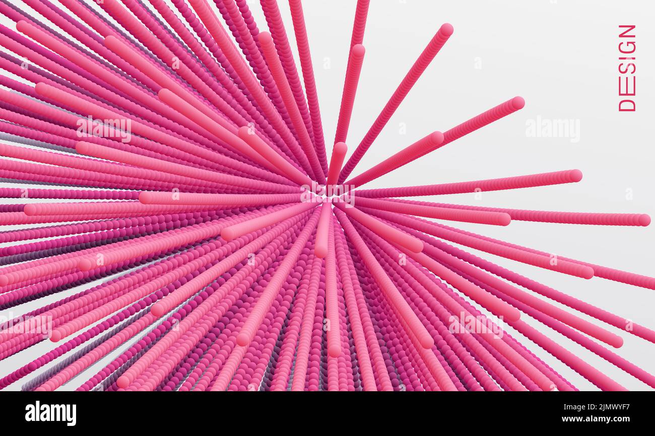 Point d'exploser. Tableau avec les particules émises dynamique. La technologie 3D, style. Résumé fond. Vector illustration. Illustration de Vecteur