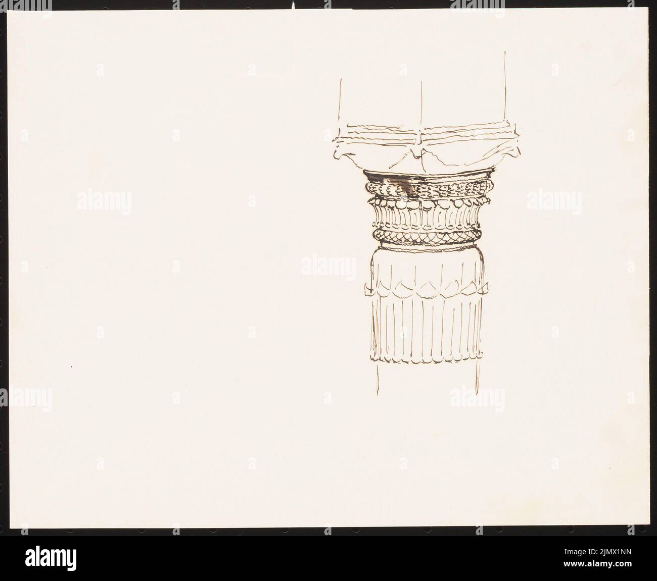Quast Ferdinand von (1807-1877), base de la colonne (sans date) : vue en perspective. Encre sur papier, 18,1 x 22,2 cm (y compris les bords de numérisation) Quast Ferdinand von (1807-1877): Säulenbase Banque D'Images