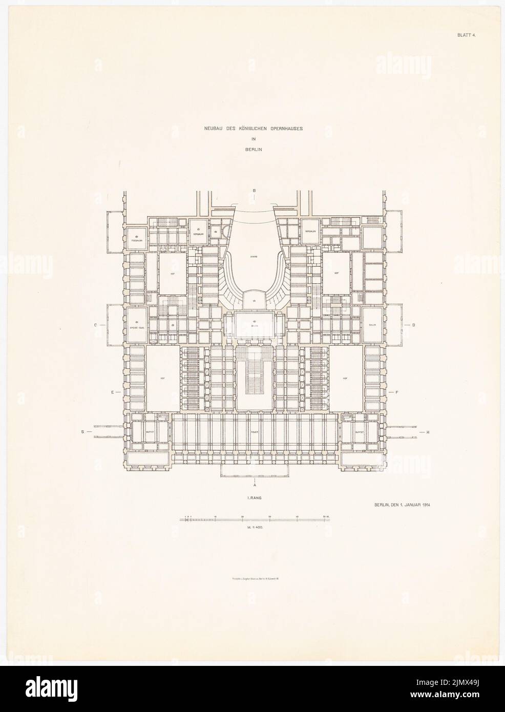 Hoffmann Ludwig (1852-1932), Royal Opera in Berlin-Tiergarten (1913-1914): Pas encore enregistré. Matériel/technologie N.N. enregistré, 60,8 x 46,1 cm (y compris les bords de balayage) Hoffmann Ludwig (1852-1932): Königliche Oper, Berlin-Tiergarten Banque D'Images