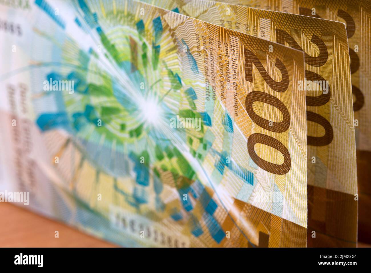 Swiss Money - 200 Francs - un contexte d'affaires Banque D'Images