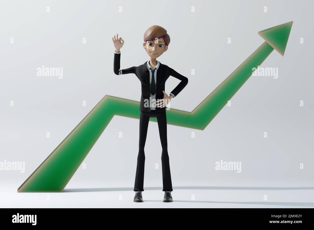 3D Illustration. 3D rendu , Business a fait un grand travail . Bureau de conception et infographie d'analyse Banque D'Images