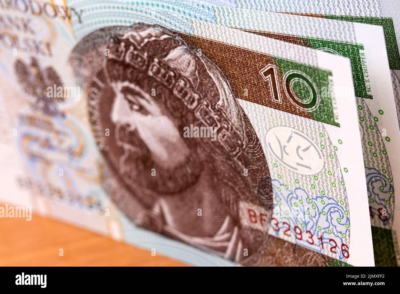 L'argent polonais - 10 Zloty un fond Banque D'Images