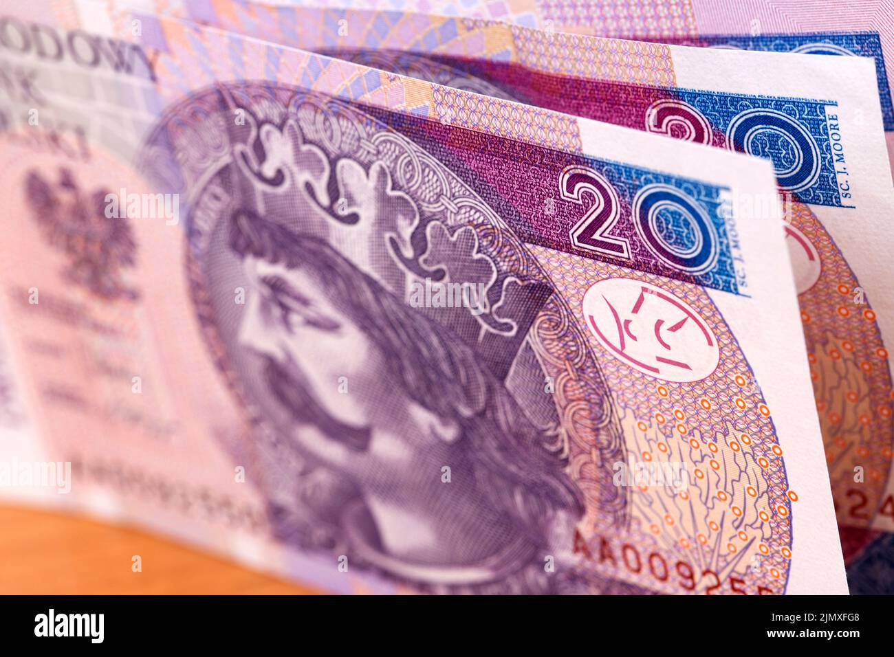 L'argent polonais - 20 Zloty un fond Banque D'Images