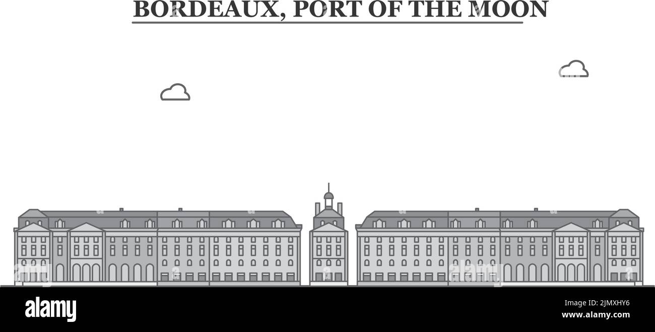 France, Bordeaux ville horizon illustration vectorielle isolée, icônes Illustration de Vecteur