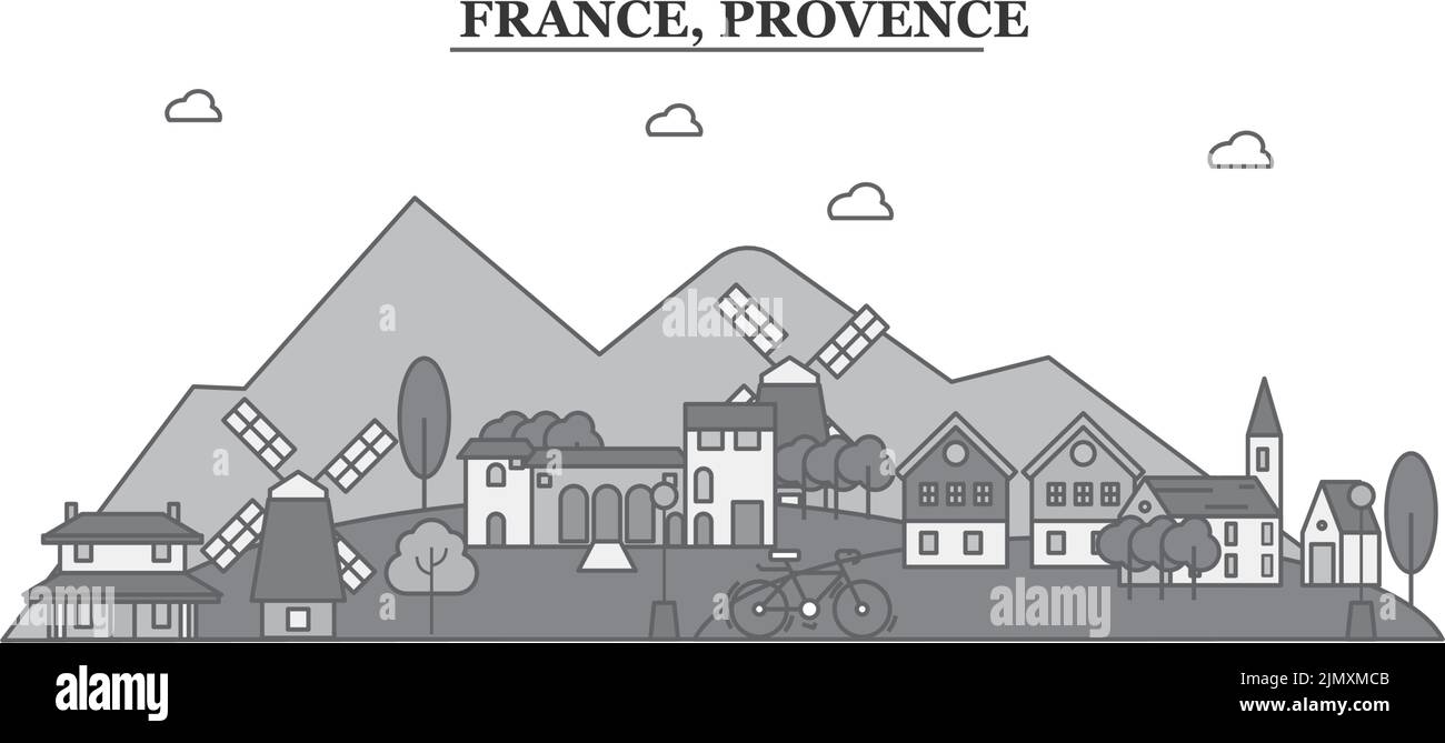 France, ville de Provence illustration vectorielle isolée, icônes Illustration de Vecteur