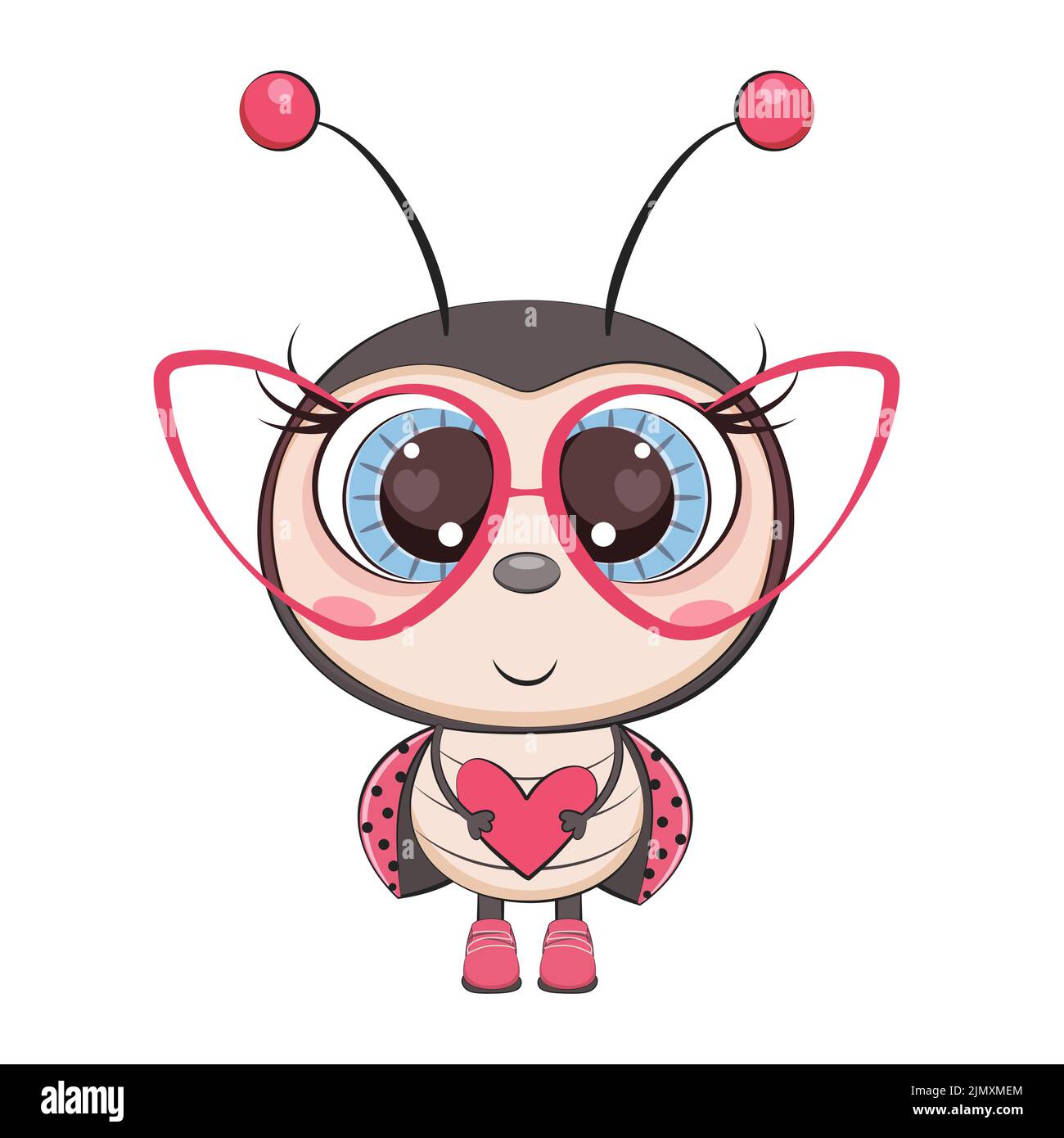Adorable coccinelle, coccinelle. Incect. Illustration de Vecteur
