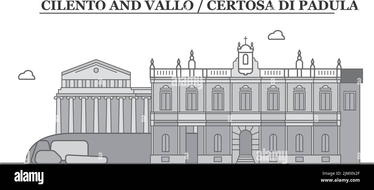 Italie, Padola ville horizon isolé illustration vectorielle, icônes Illustration de Vecteur