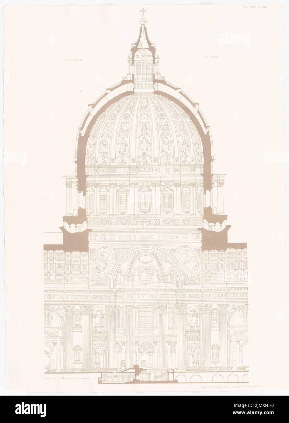 N.N., Petersdom à Rome. (Depuis : architecture d. Renaissance en Italie et en Espagne, éd. pression sur papier, 71,7 x 52,4 cm (y compris les bords de numérisation) Banque D'Images