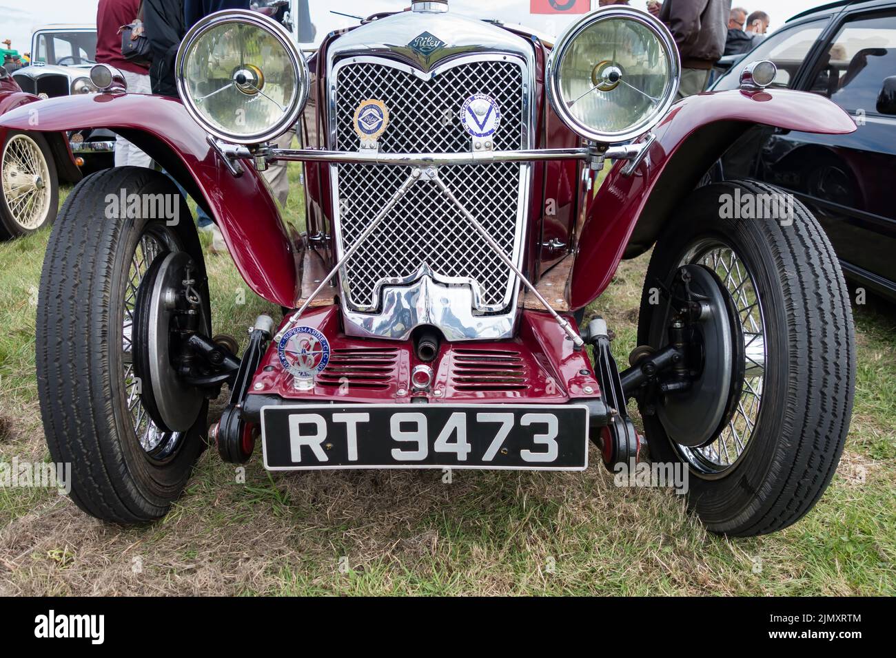 SHOREHAM-BY-SEA, WEST SUSSEX, ROYAUME-UNI, 2014. Vieille voiture de sport Riley à l'aérodrome de Shoreham sur 30 août 2014 Banque D'Images