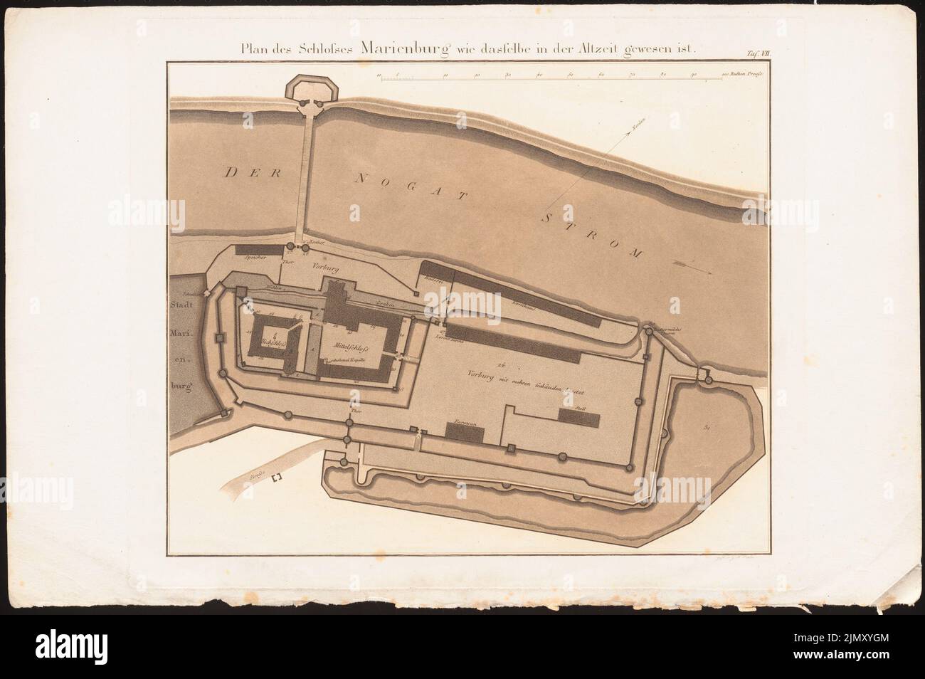 Büsching, le château des Chevaliers allemands de Marienburg, Berlin 1823 (1823-1823): Département. Couture sur papier, 28,4 x 42,8 cm (y compris les bords de numérisation) Banque D'Images