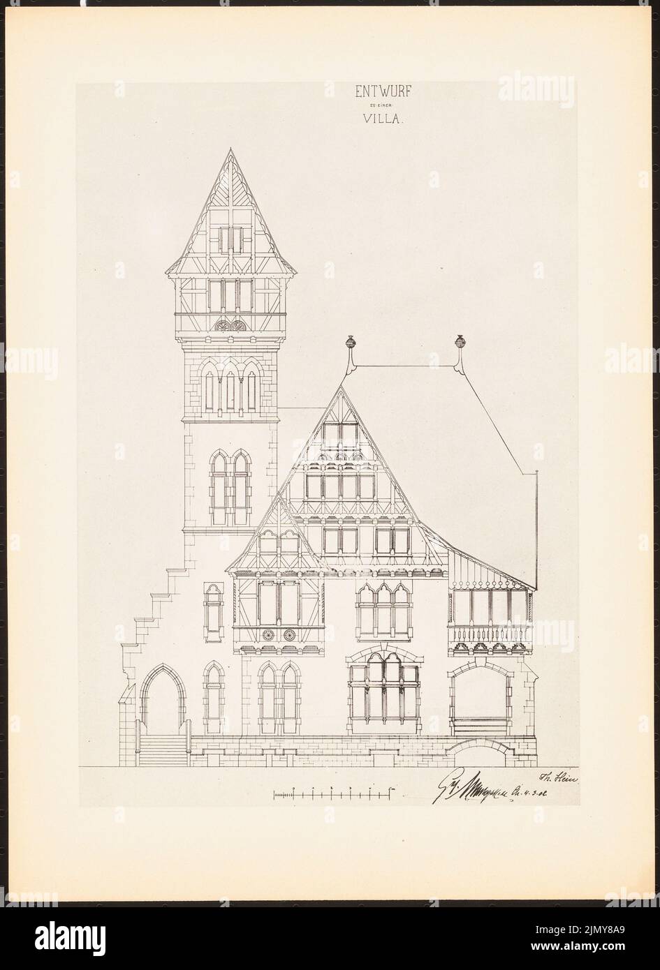 Hein Th., Villa. (De: Reproductions des travaux du séminaire de l'Université technique royale de Berlin, vol. II) (04.03.1902): Voir. Impression sur papier, 33,5 x 24,3 cm (bords de numérisation inclus) Banque D'Images