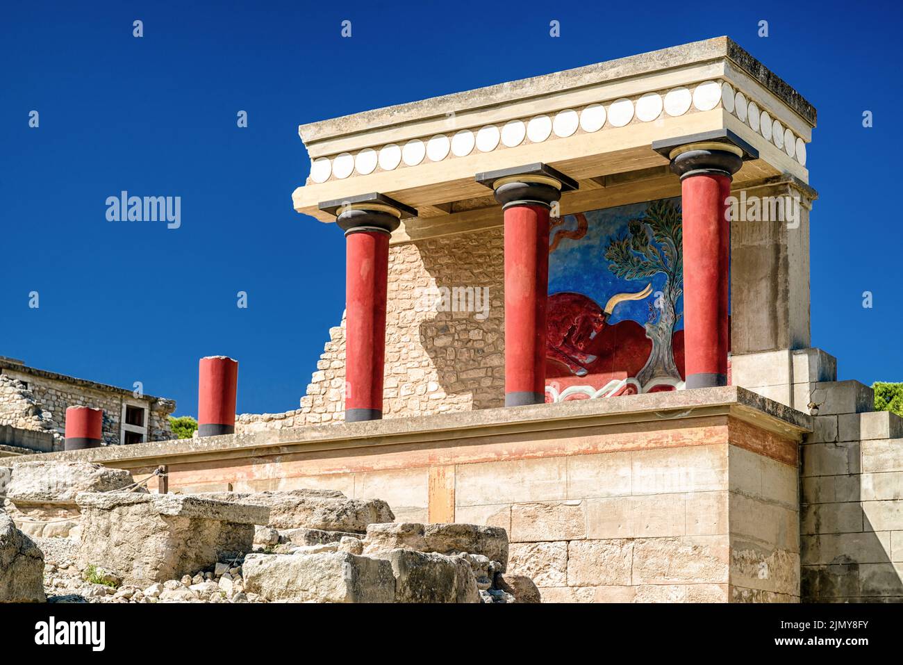 Plus grand site archéologique de l'âge de bronze sur l'île de Crète - le palais de Knossos, Grèce Banque D'Images