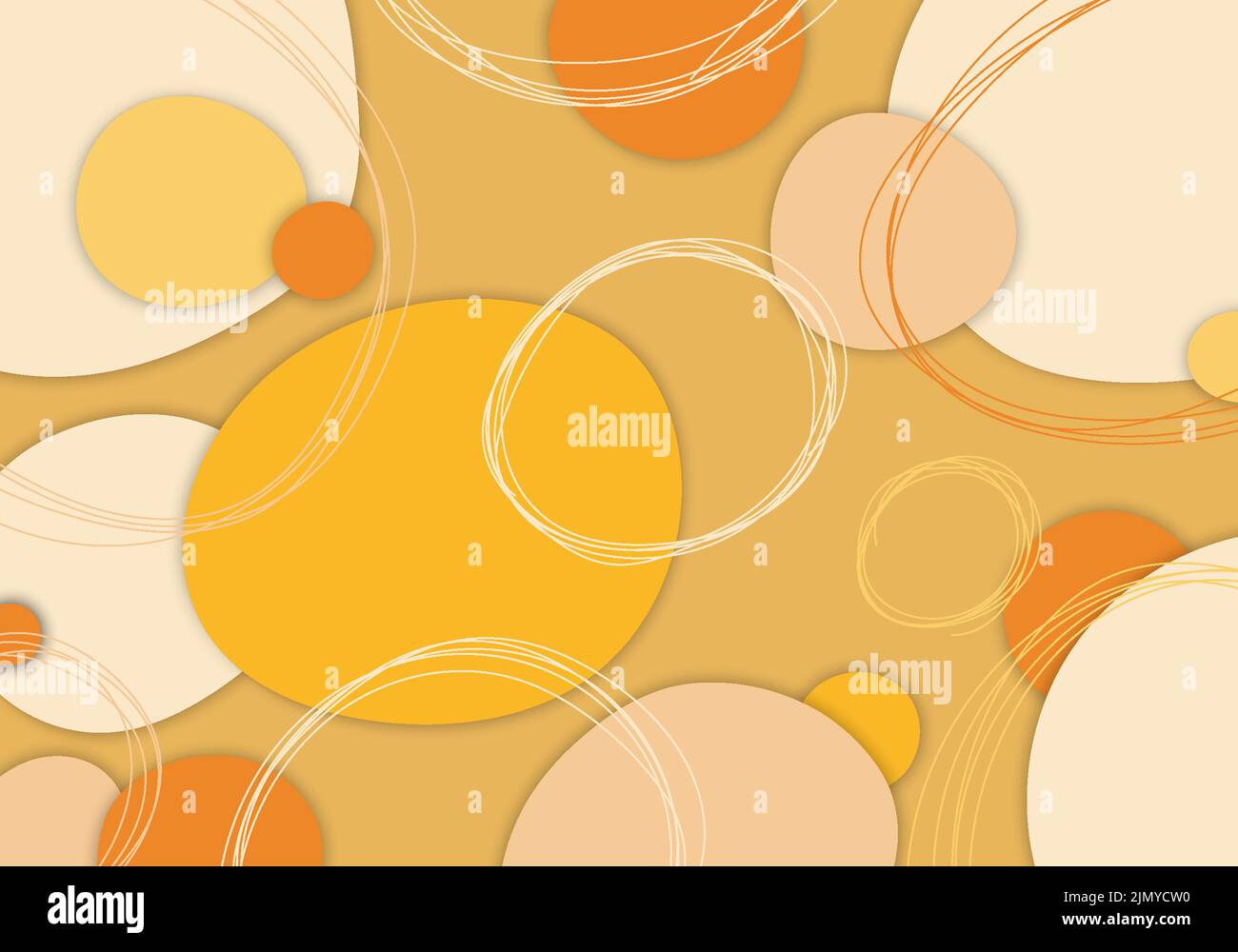 Motif de dessin à la main jaune abstrait modèle décoratif. Illustration se chevauchant avec arrière-plan de style lignes libres. Vecteur Illustration de Vecteur