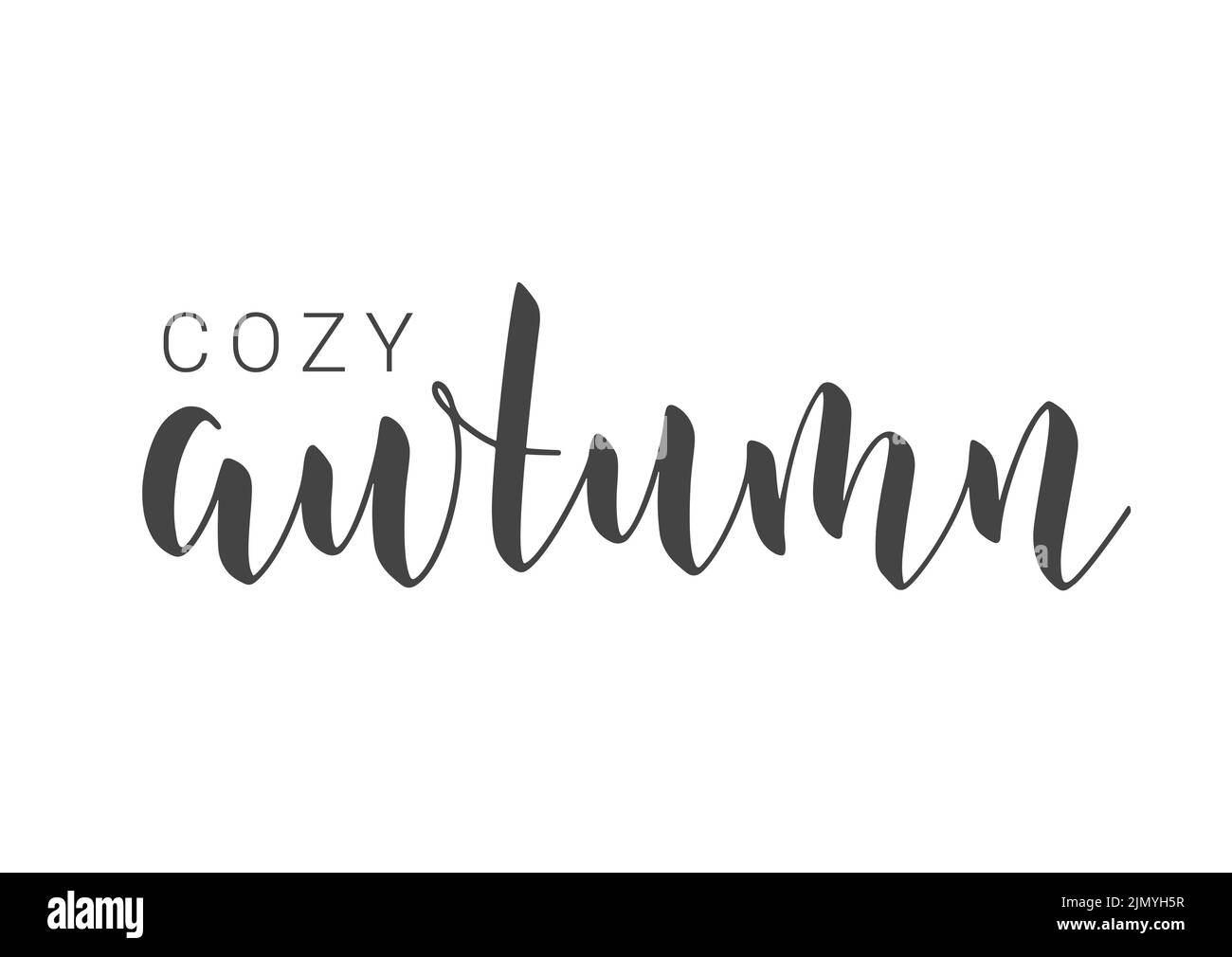 Lettrage manuscrit d'automne confortable. Modèle pour bannière, carte, invitation, fête, affiche, Produit imprimé ou Web. Illustration de Vecteur