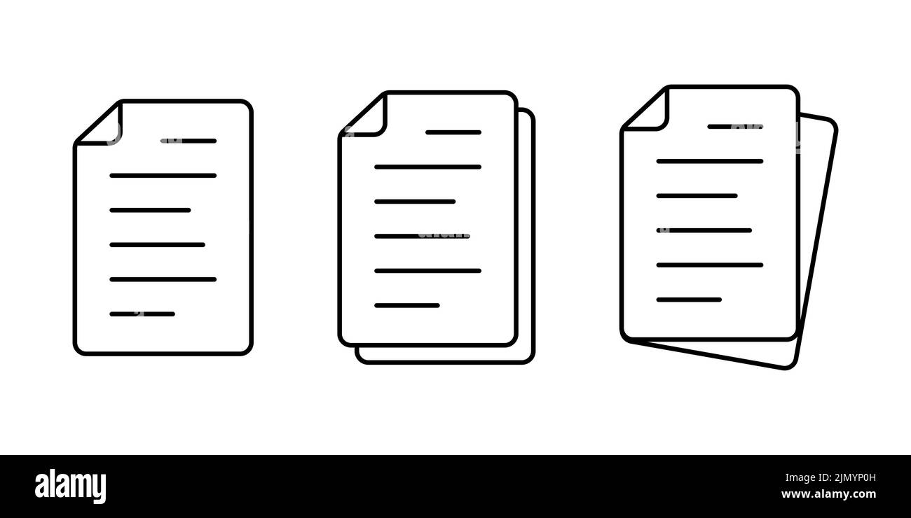 L'icône documents définit le style de ligne Illustration de Vecteur