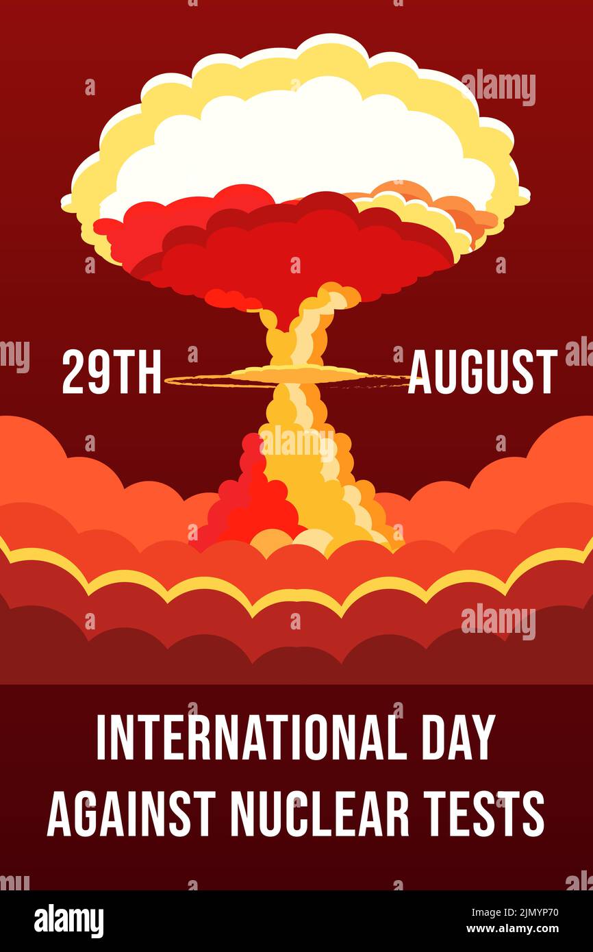 Bannière verticale de la Journée internationale contre les essais nucléaires Illustration de Vecteur