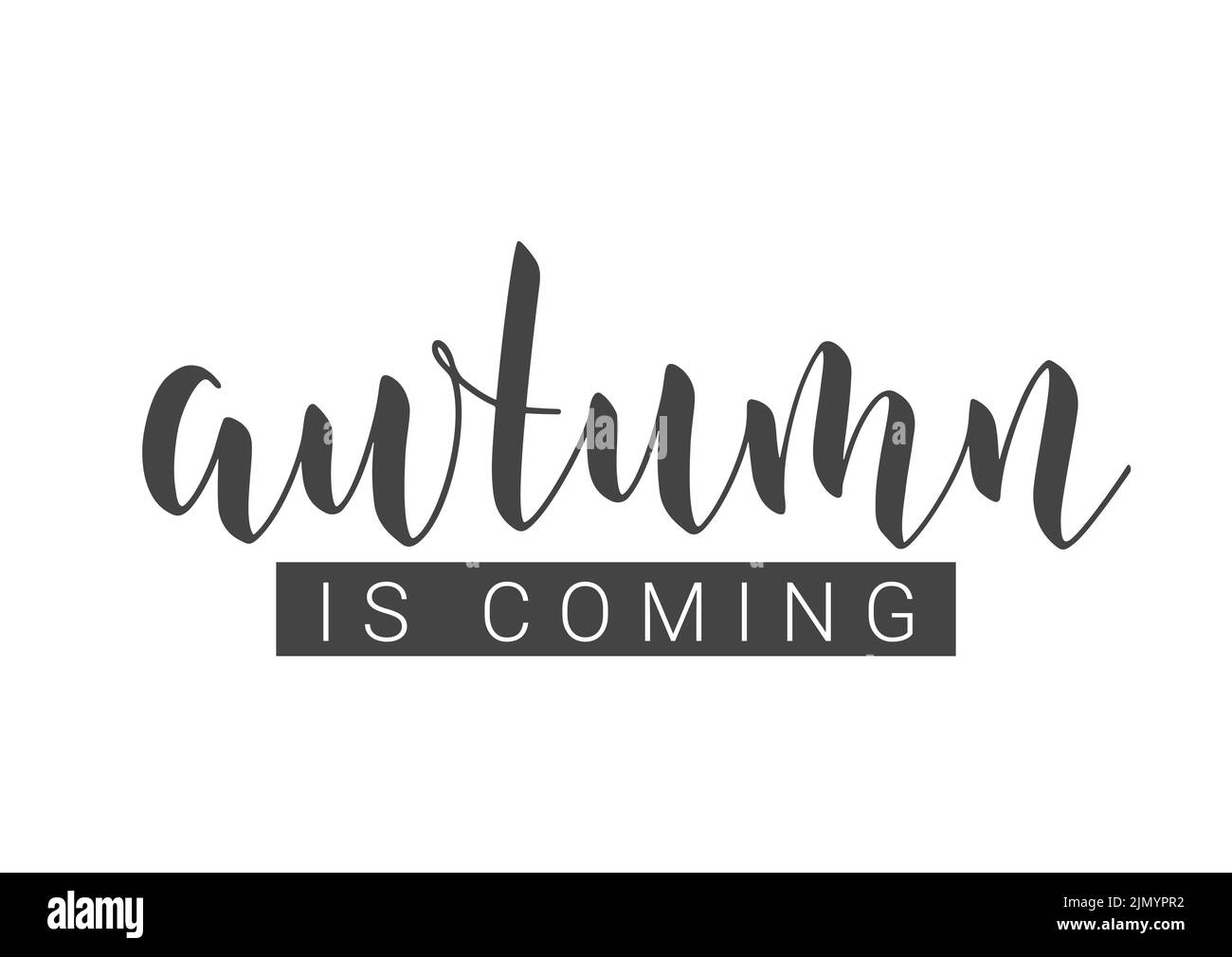Le lettrage manuscrit de l'automne arrive. Modèle pour bannière, carte, invitation, fête, affiche, Produit imprimé ou Web. Illustration de Vecteur